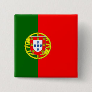 Bóton Quadrado 5.08cm Bandeira Portuguesa (Portugal)