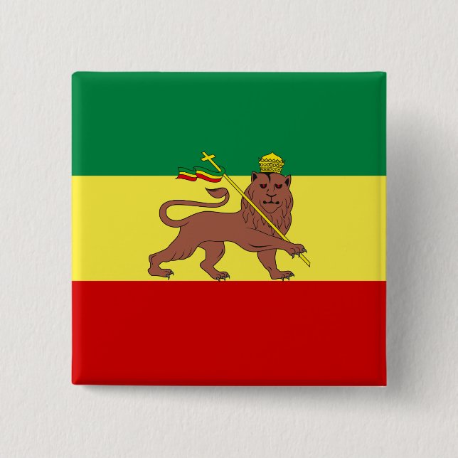 Bóton Quadrado 5.08cm Bandeira Rastafariana (Rastafarianismo) (rasta) (Frente)