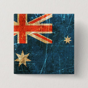 Bóton Quadrado 5.08cm Bandeira riscada e vestida do australiano do