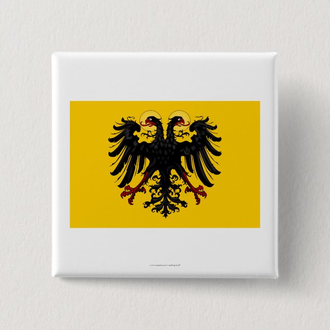 Bóton Quadrado 5.08cm Bandeira santamente do império romano (Frente)