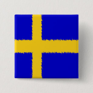 Bóton Quadrado 5.08cm Bandeira sueco