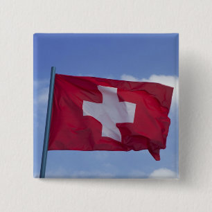 Bóton Quadrado 5.08cm Bandeira Suíça RF)
