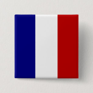 Bóton Quadrado 5.08cm Bandeira Totalmente Francesa