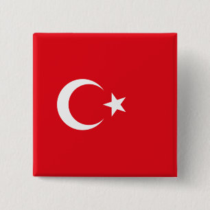 Bóton Quadrado 5.08cm Bandeira Turca (Turquia)