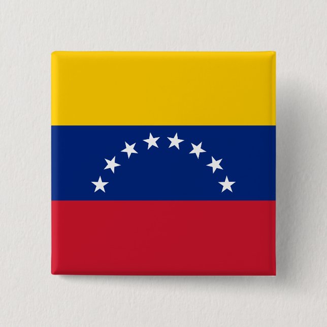 Bóton Quadrado 5.08cm Bandeira Venezuela (venezuelana) (Frente)