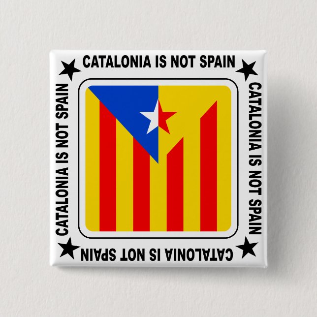 Bóton Quadrado 5.08cm Bandera estelada Catalana (Frente)