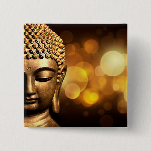 Bóton Quadrado 5.08cm Bangkok, Tailândia Buda Dourado