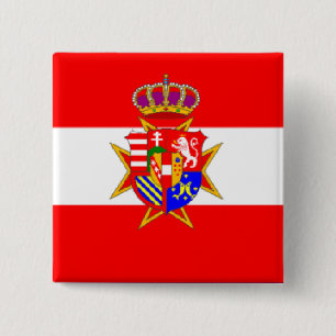 Bóton Quadrado 5.08cm Banner branco vermelho Grão-Ducado da Toscana