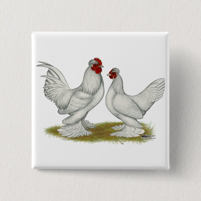 Bóton Quadrado 5.08cm Bantams birmanês (Frente)