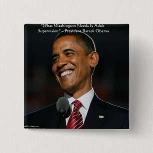 Bóton Quadrado 5.08cm Barack Obama & Citações de Humor Presentes & Cartõ