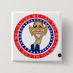 Bóton Quadrado 5.08cm Barack Obama sim nós podemos