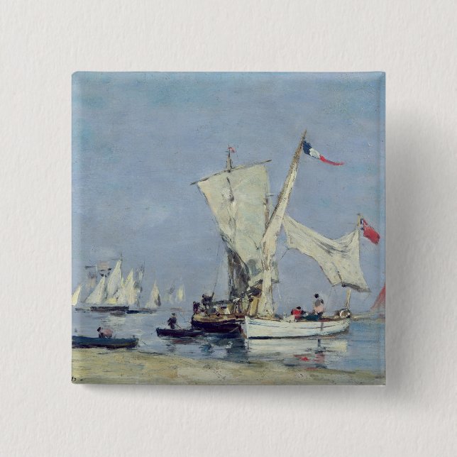 Bóton Quadrado 5.08cm Barcos de navigação, c.1869 (Frente)
