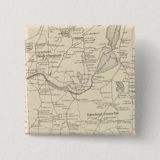 Bóton Quadrado 5.08cm Barnstead, Belknap Co (Frente)