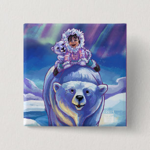 Bóton Quadrado 5.08cm Barramento de Urso Polar