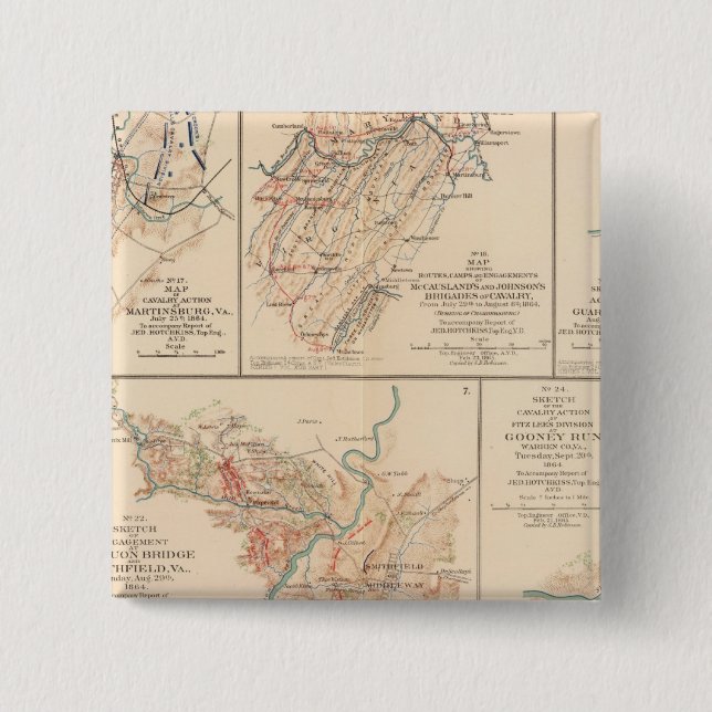 Bóton Quadrado 5.08cm Batalha de Belle Grove (Frente)