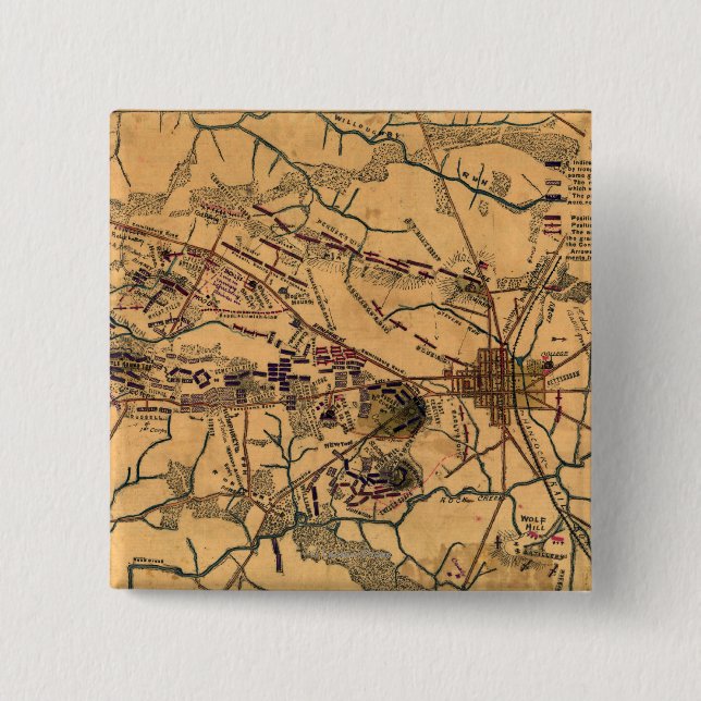 Bóton Quadrado 5.08cm Batalha de Gettysburg 14 (Frente)