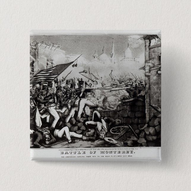 Bóton Quadrado 5.08cm Batalha de Monterey (Frente)