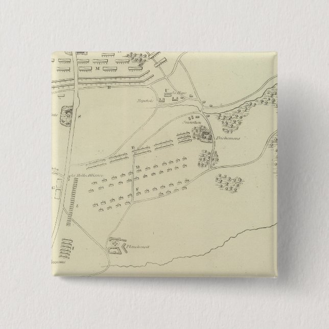 Bóton Quadrado 5.08cm Batalha de Waterloo na Bélgica (Frente)