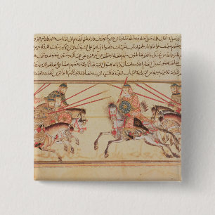 Bóton Quadrado 5.08cm Batalha entre tribos Mongol, século XIII