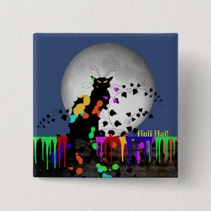 Bóton Quadrado 5.08cm Bate-papo Holi Noir Hai