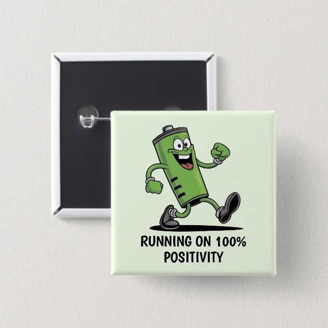 Bóton Quadrado 5.08cm Bateria carregada (Frente & Verso)