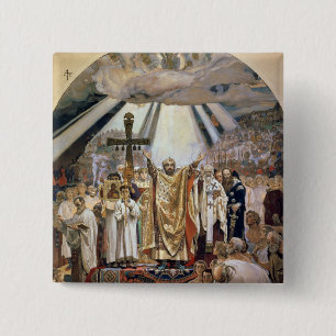 Bóton Quadrado 5.08cm Batismo de Rus, 1885-96