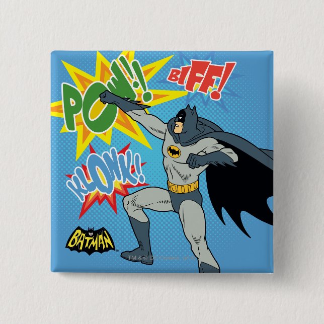 Bóton Quadrado 5.08cm Batman Punching Graphic (Frente)