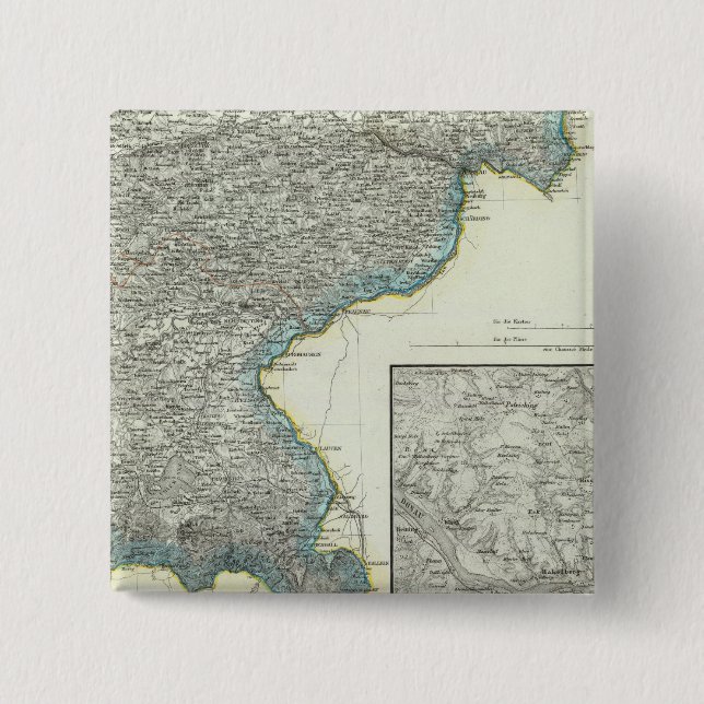 Bóton Quadrado 5.08cm Baviera, Passau (Frente)