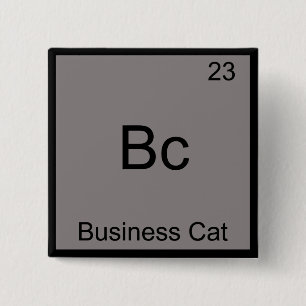 Bóton Quadrado 5.08cm Bc - Gato Comercial Símbolo de Elemento Químico 
