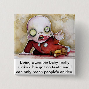 Bóton Quadrado 5.08cm Bebê do zombi