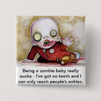 Bóton Quadrado 5.08cm Bebê do zombi