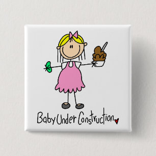 Bóton Quadrado 5.08cm Bebê sob o camiseta e os presentes da construçã