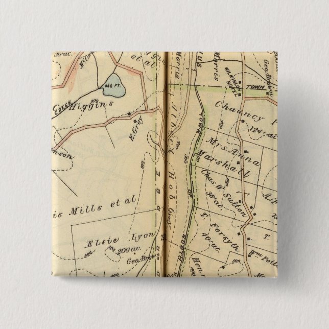 Bóton Quadrado 5.08cm Bedford, Nova York (Frente)
