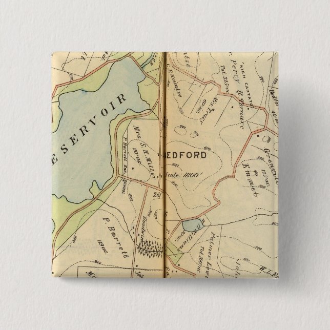 Bóton Quadrado 5.08cm Bedford, Nova York 2 (Frente)