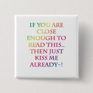Bóton Quadrado 5.08cm Beije-me! Botão