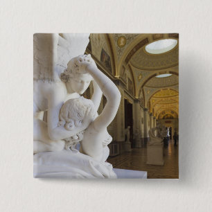 Bóton Quadrado 5.08cm Beijo de Cupido e Psique, por Antonio Canova