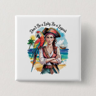 Bóton Quadrado 5.08cm Beleza Do Buccaneer Pirata Feminina No Convés