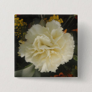 Bóton Quadrado 5.08cm Beleza do cravo branco do botão