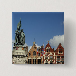 Bóton Quadrado 5.08cm Bélgica, Brugge (Brug ou Bruge). UNESCO