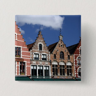 Bóton Quadrado 5.08cm Bélgica, Brugge (também Brug ou Bruge). UNESCO 2