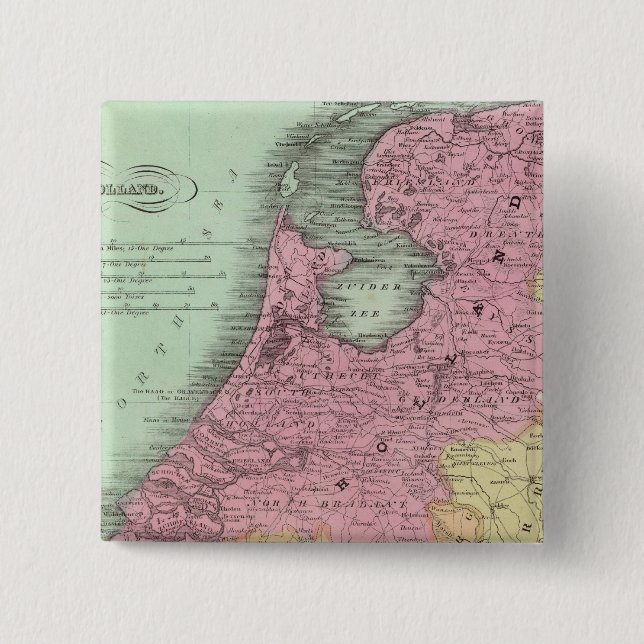 Bóton Quadrado 5.08cm Bélgica E Holanda (Frente)