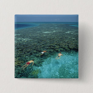 Bóton Quadrado 5.08cm Belize, Barreira de Recifes, Luz de Recifes, Azul