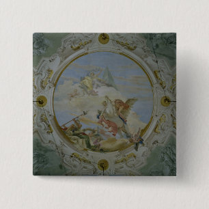 Bóton Quadrado 5.08cm Bellerophon que monta Pegasus, c.1746-47 (fresco)