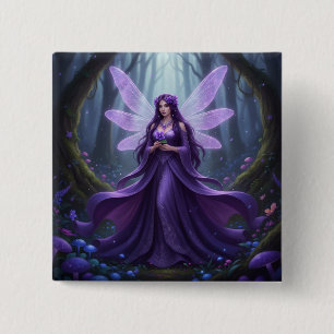 Bóton Quadrado 5.08cm Belo Fevereiro Ametist Fairy