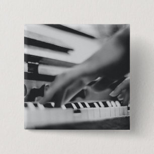 Bóton Quadrado 5.08cm Belo Trabalho de arte de Piano