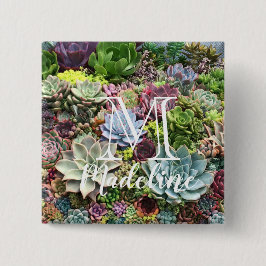 Bóton Quadrado 5.08cm Belos Sucultos