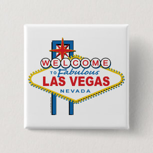 Bóton Quadrado 5.08cm Bem-vindo a Las Vegas