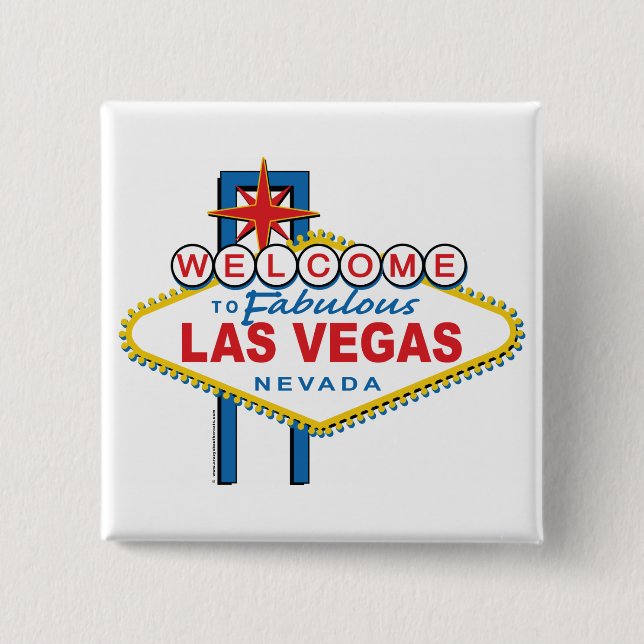 Bóton Quadrado 5.08cm Bem-vindo a Las Vegas (Frente)