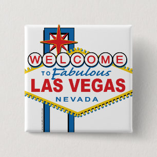 Bóton Quadrado 5.08cm Bem-vindo a Las Vegas