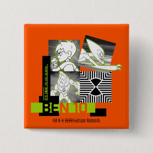 Bóton Quadrado 5.08cm Ben 10 - É hora de ir Alienígena